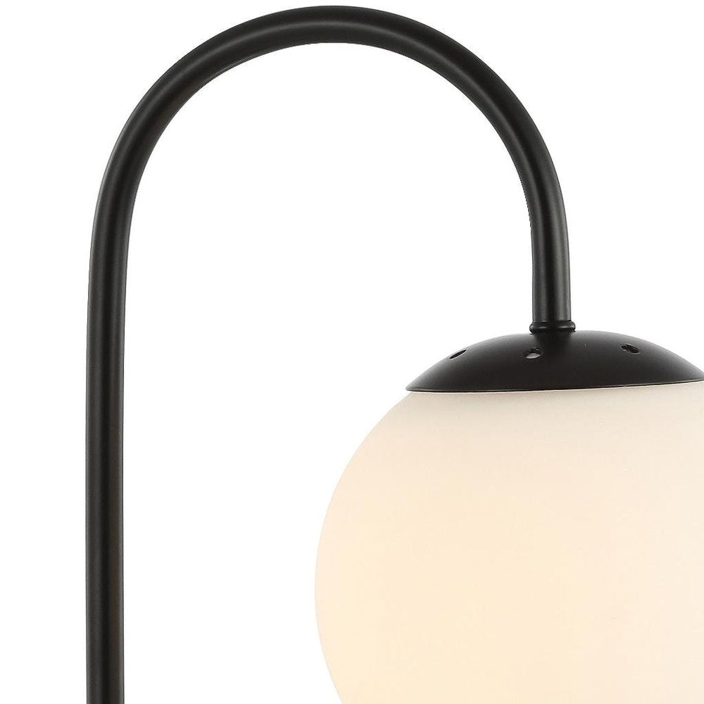 18" Black Globe Arched Lamp With Globe HomeRoots
