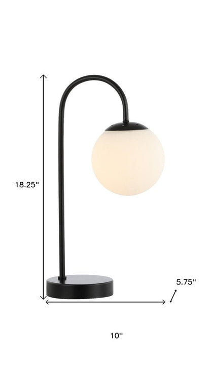18" Black Globe Arched Lamp With Globe HomeRoots