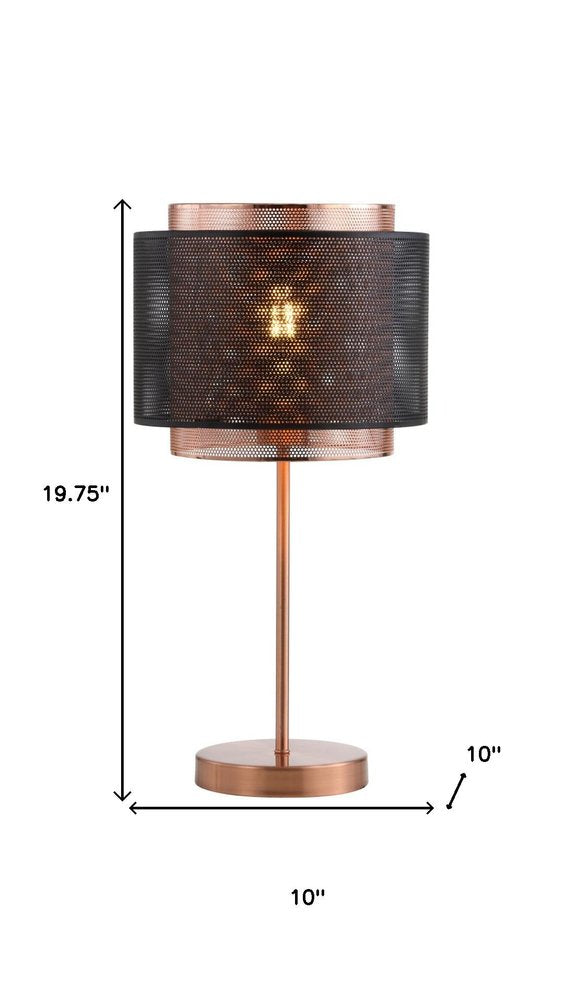 20" Copper Table Lamp With Cylinder Shade HomeRoots