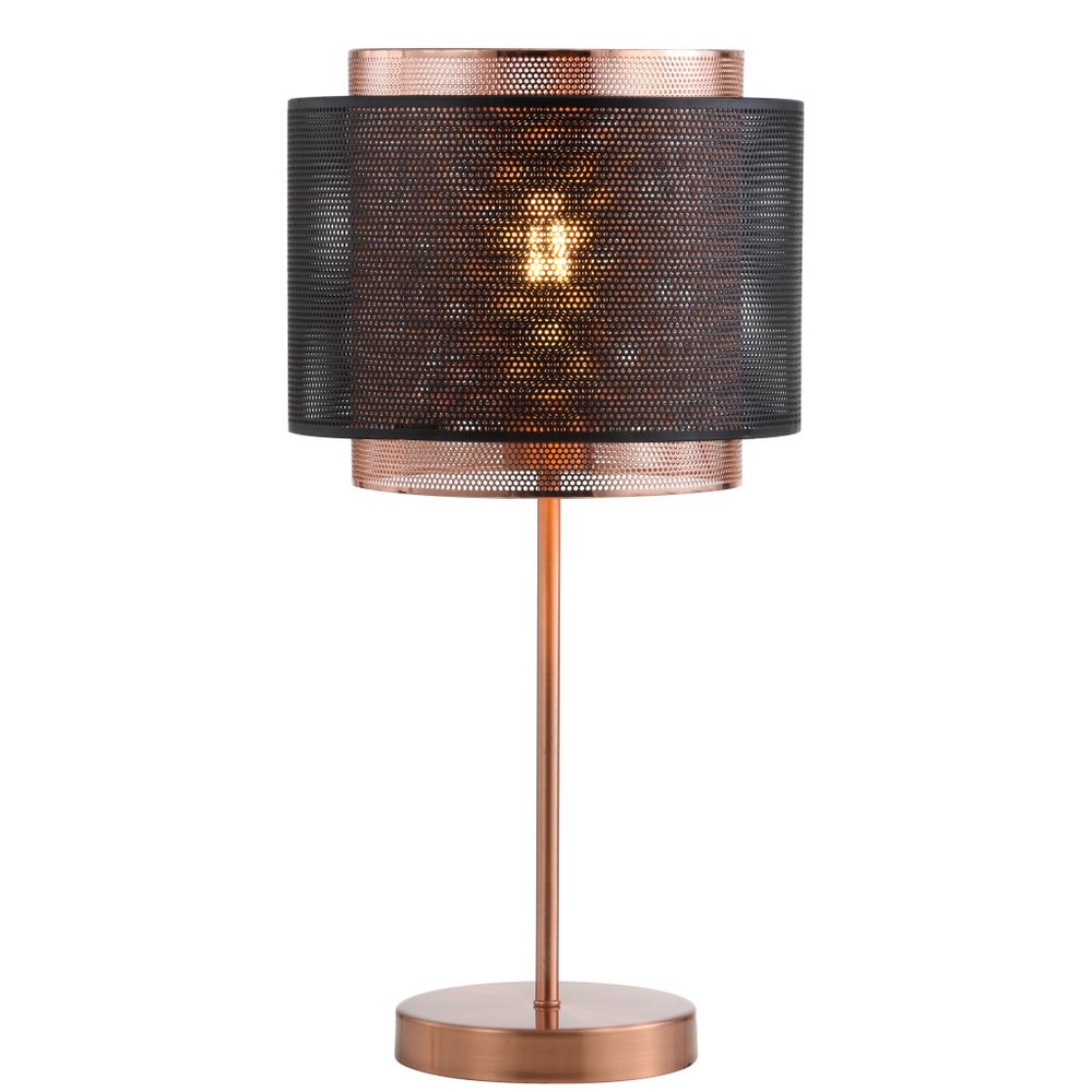 20" Copper Table Lamp With Cylinder Shade HomeRoots