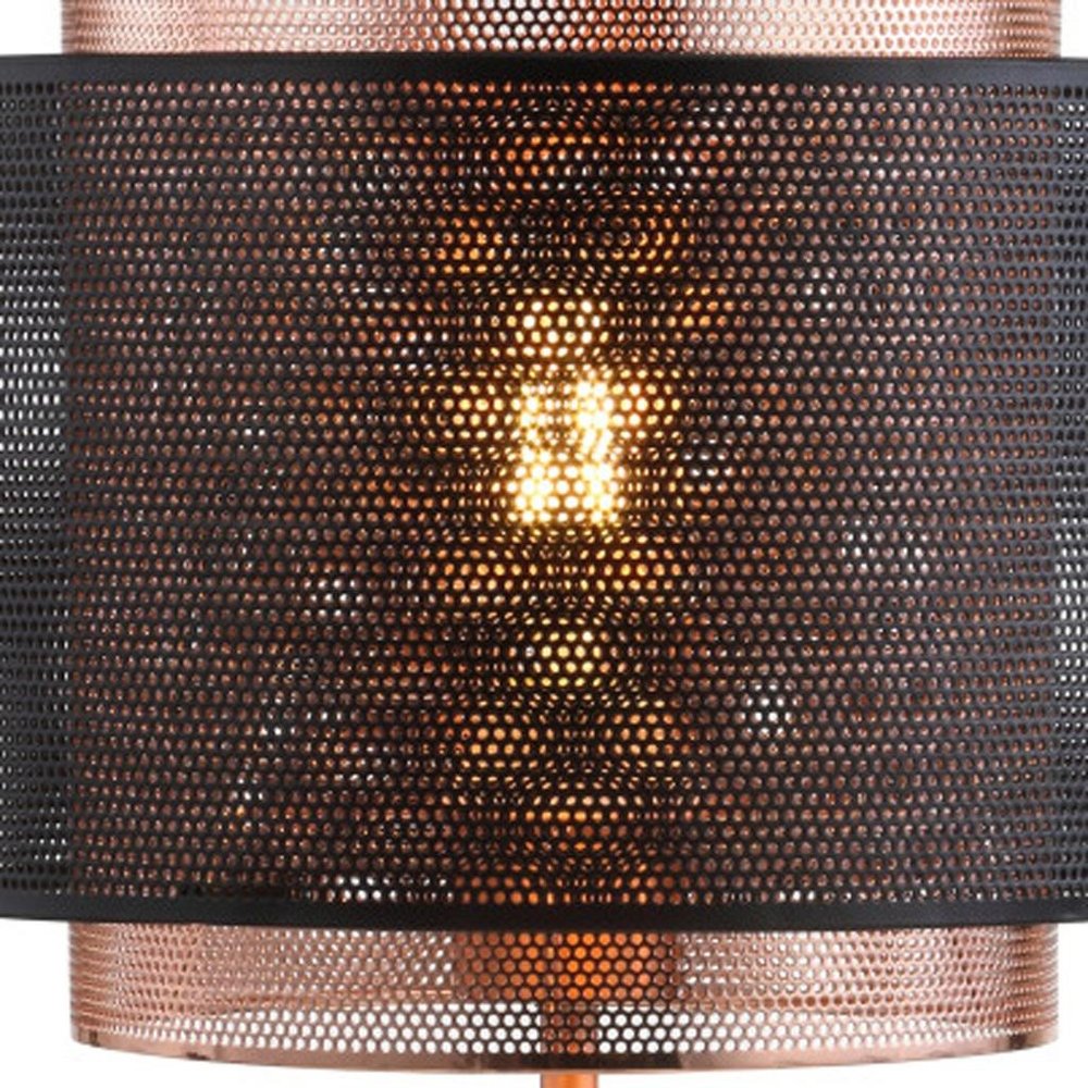 20" Copper Table Lamp With Cylinder Shade HomeRoots