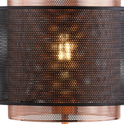 20" Copper Table Lamp With Cylinder Shade HomeRoots