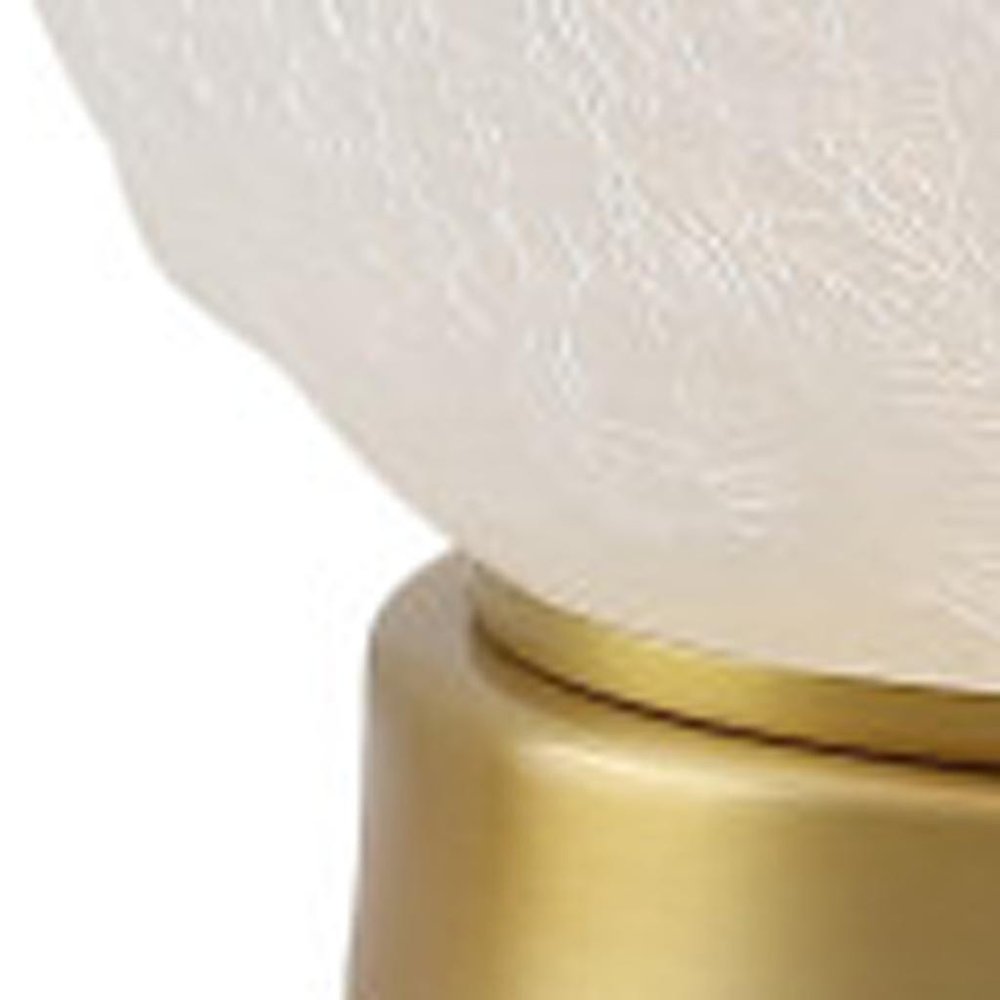 22" White And Gold Globe Table Lamp With Drum Shade HomeRoots