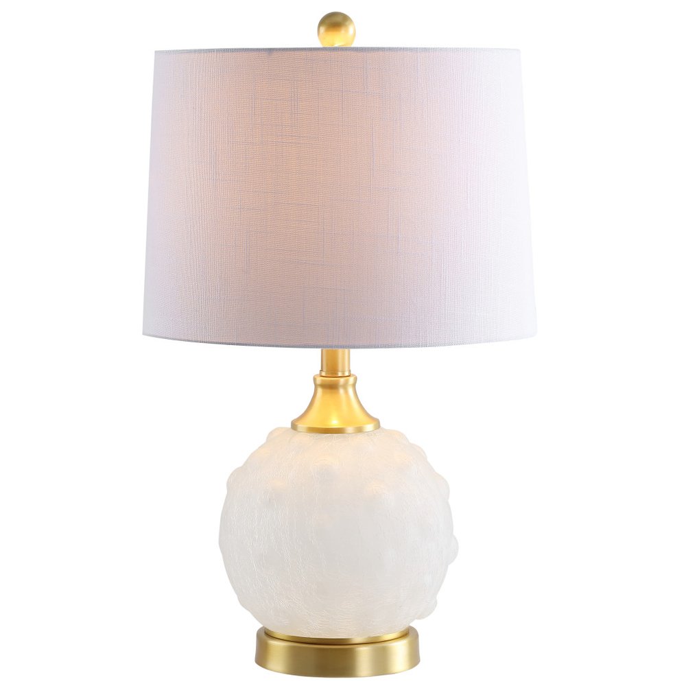 22" White And Gold Globe Table Lamp With Drum Shade HomeRoots