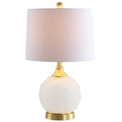 22" White And Gold Globe Table Lamp With Drum Shade HomeRoots