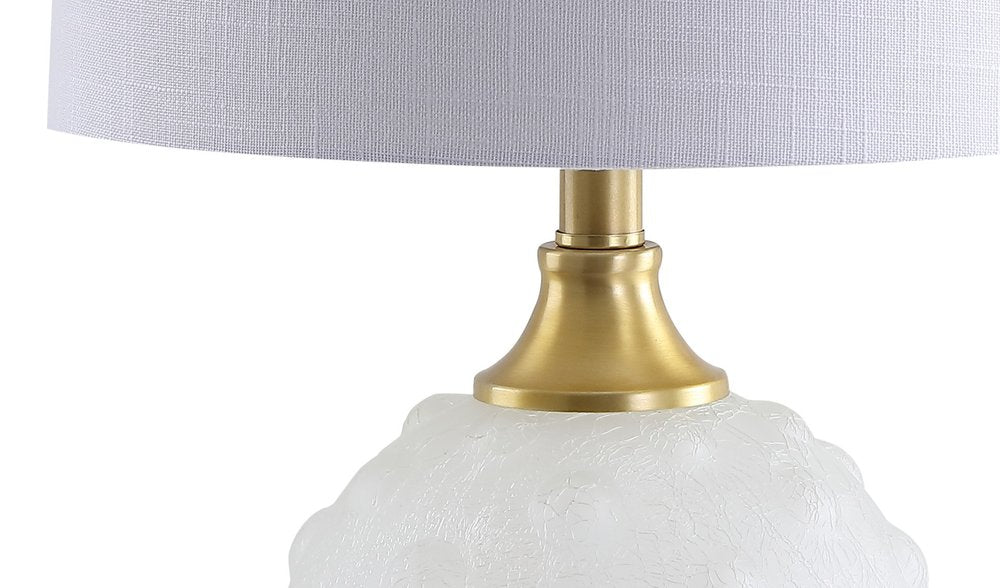 22" White And Gold Globe Table Lamp With Drum Shade HomeRoots