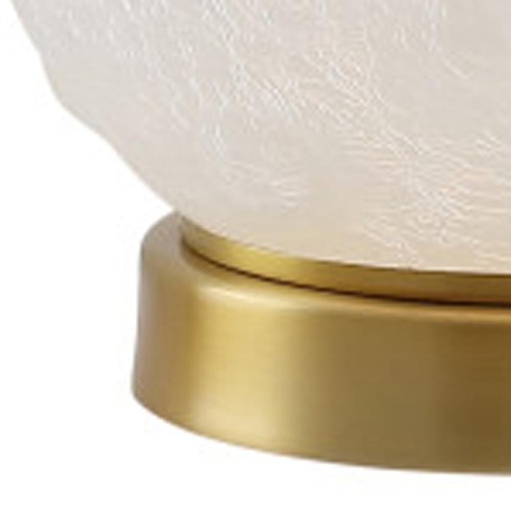 22" White And Gold Globe Table Lamp With Drum Shade HomeRoots