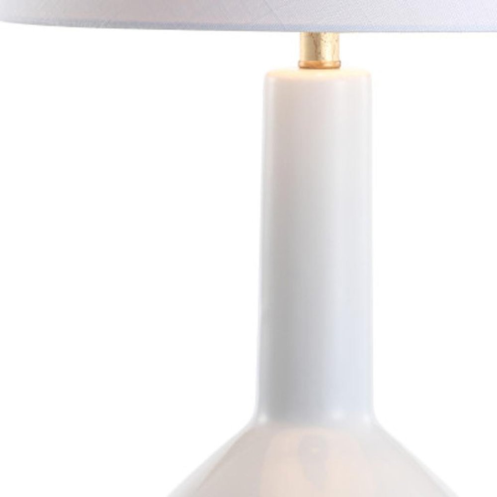 29" White And Gold Urn Table Lamp With Empire Shade HomeRoots