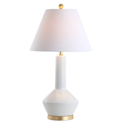 29" White And Gold Urn Table Lamp With Empire Shade HomeRoots