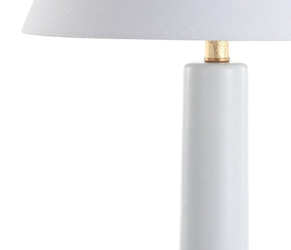 29" White And Gold Urn Table Lamp With Empire Shade HomeRoots