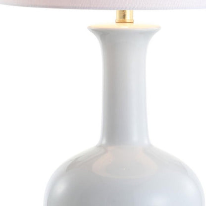 27" White And Gold Novelty Table Lamp With Drum Shade HomeRoots