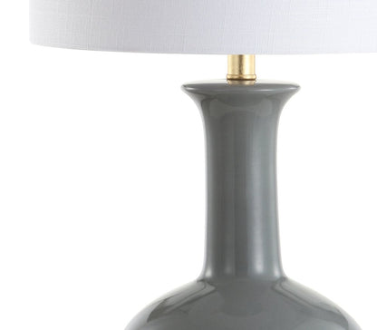 27" Steel Blue And Gold Novelty Table Lamp With Drum Shade HomeRoots