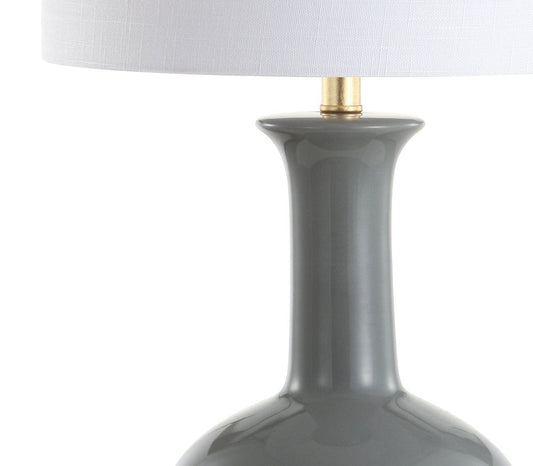 27" Steel Blue And Gold Novelty Table Lamp With Drum Shade HomeRoots