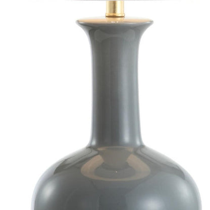 27" Steel Blue And Gold Novelty Table Lamp With Drum Shade HomeRoots