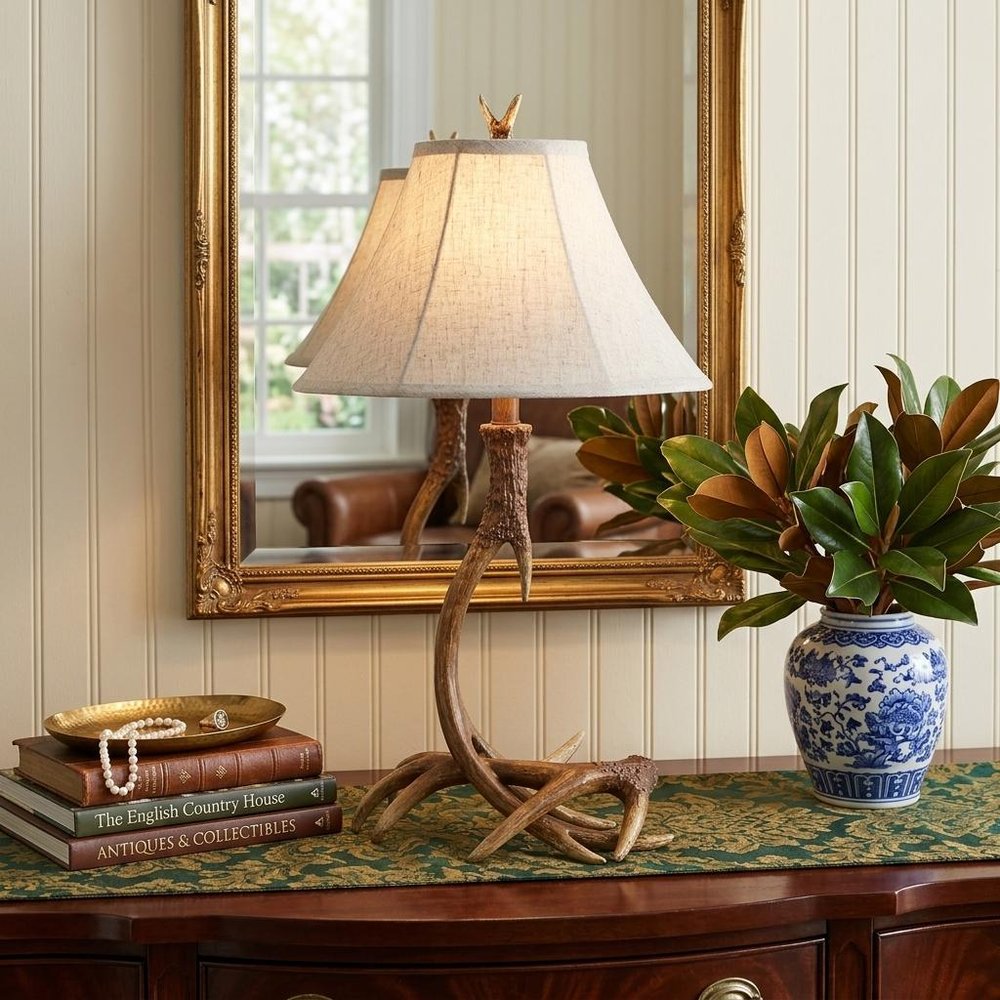 28" Brown Novelty Table Lamp With Globe Shade — view 6