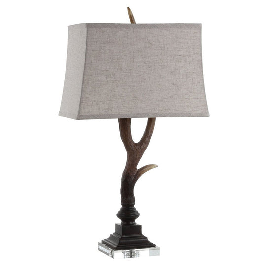 30" Brown And Clear Novelty Table Lamp With Shade HomeRoots