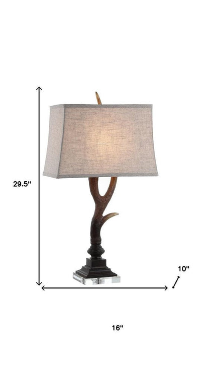 30" Brown And Clear Novelty Table Lamp With Shade HomeRoots