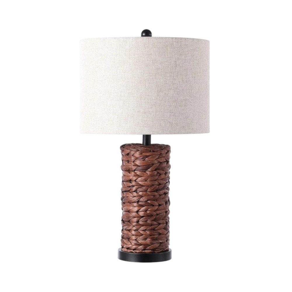 Set of Two 25" Black Table Lamps With Drum Shades — view 4