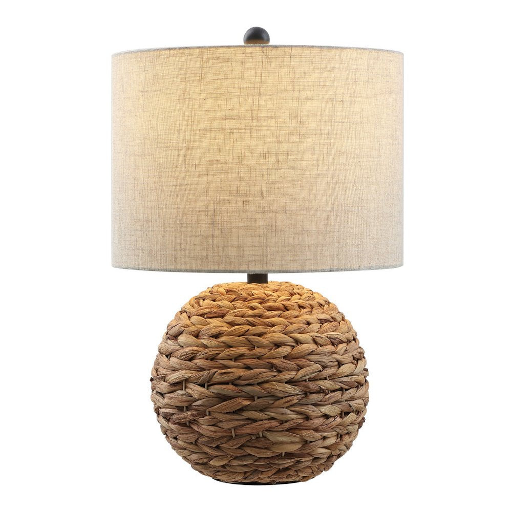 22" Clear Round Table Lamp With Drum Shade HomeRoots