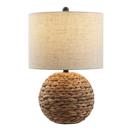 22" Clear Round Table Lamp With Drum Shade HomeRoots