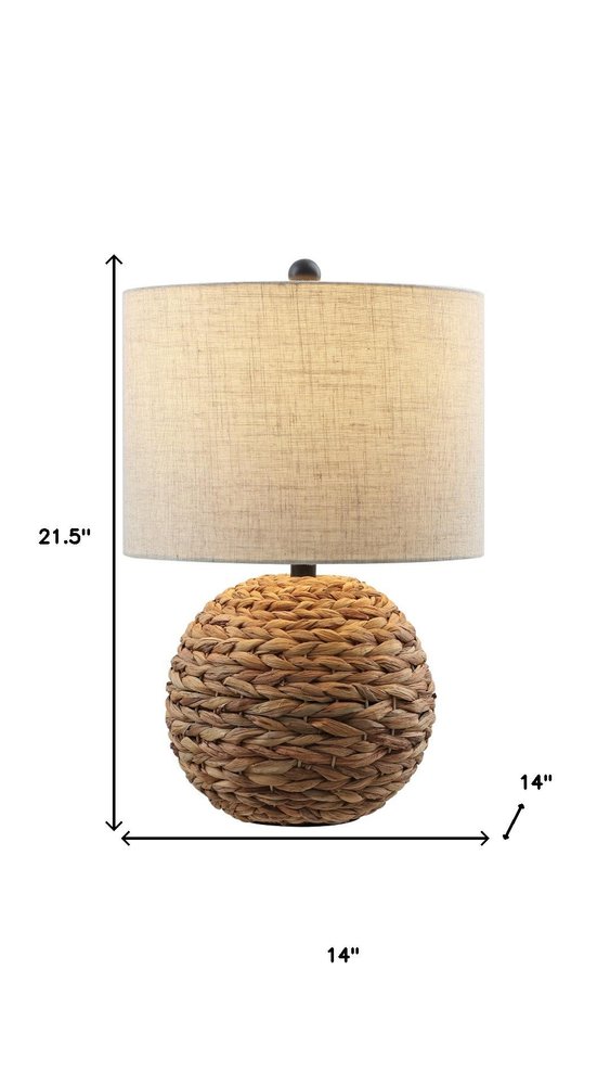 22" Clear Round Table Lamp With Drum Shade HomeRoots