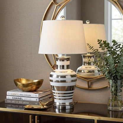 29" Silver Urn Table Lamp With Empire Shade HomeRoots
