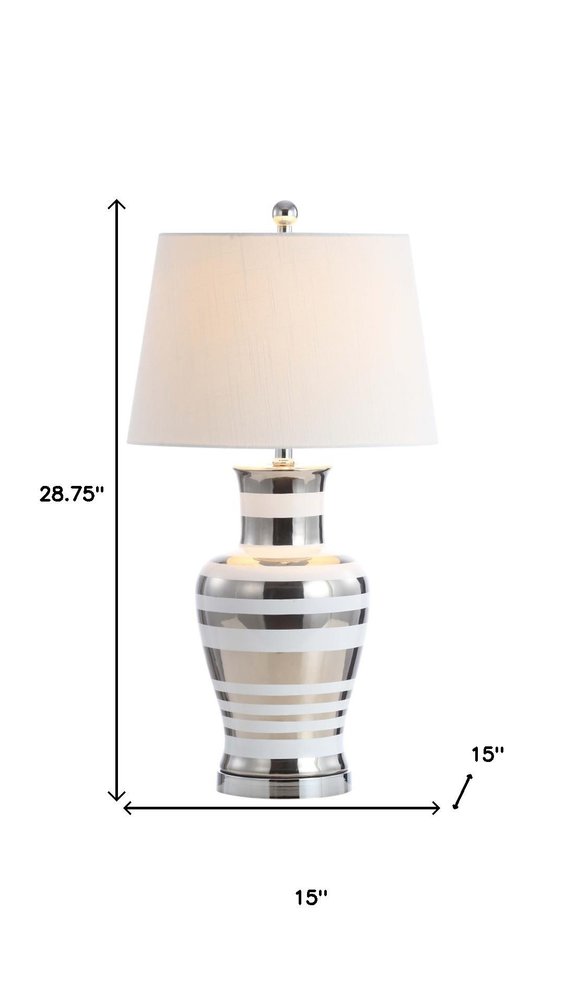 29" Silver Urn Table Lamp With Empire Shade HomeRoots