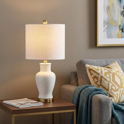 21" Gold Urn Table Lamp With Drum Shade HomeRoots