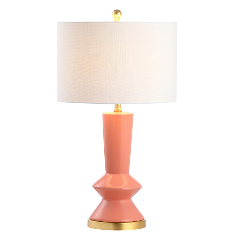 27" Gold Geometric Table Lamp With Drum Shade HomeRoots