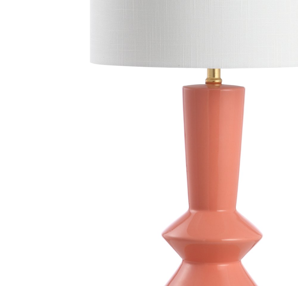 27" Gold Geometric Table Lamp With Drum Shade HomeRoots