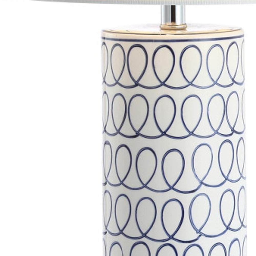 29" White Table Lamp With Drum Shade HomeRoots