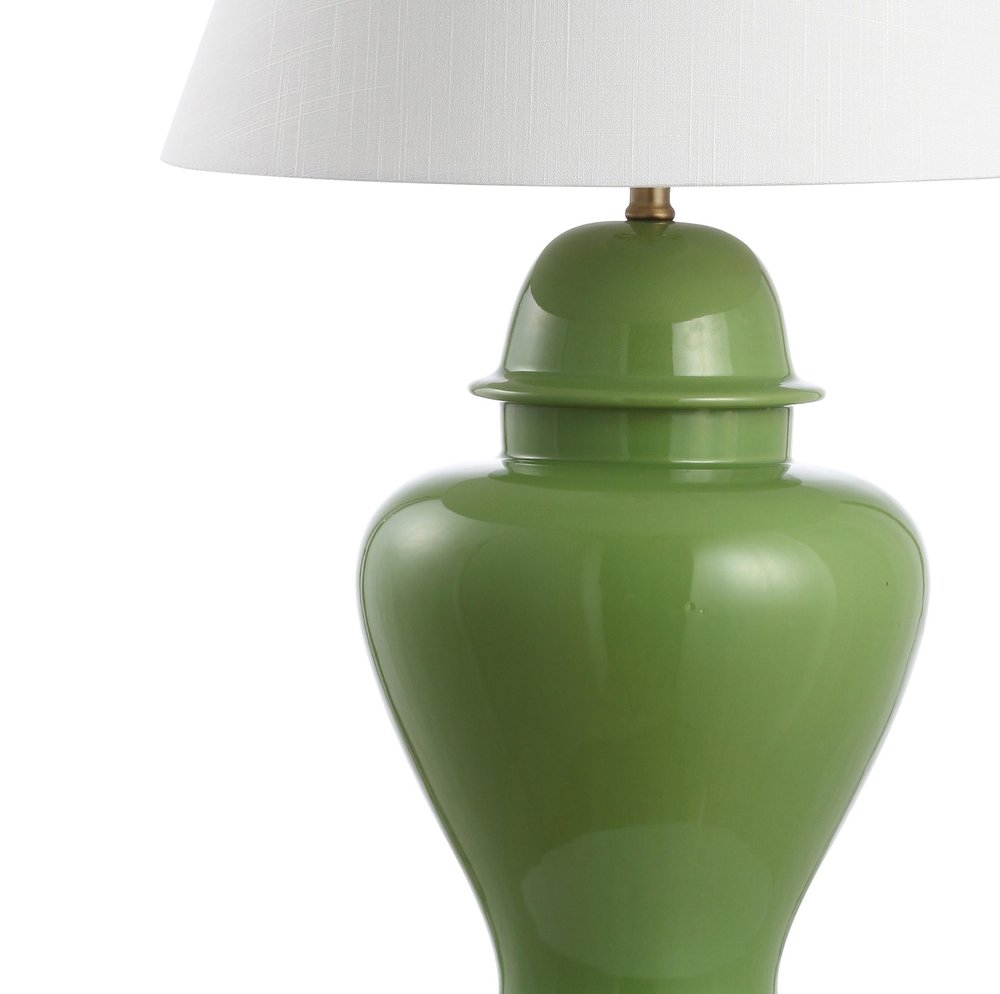 33" Green And Gold Urn Table Lamp With Empire Shade HomeRoots