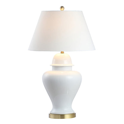 33" White And Gold Urn Table Lamp With Empire Shade HomeRoots