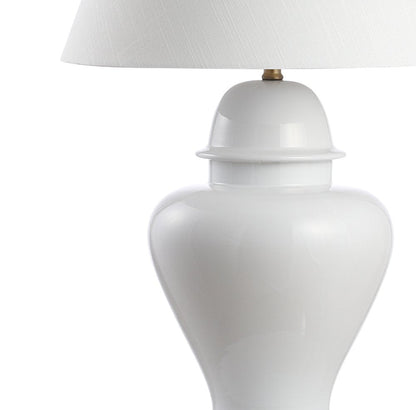 33" White And Gold Urn Table Lamp With Empire Shade HomeRoots