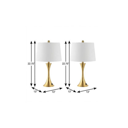 Set of Two 23" Clear Novelty Table Lamps With Empire Shades HomeRoots