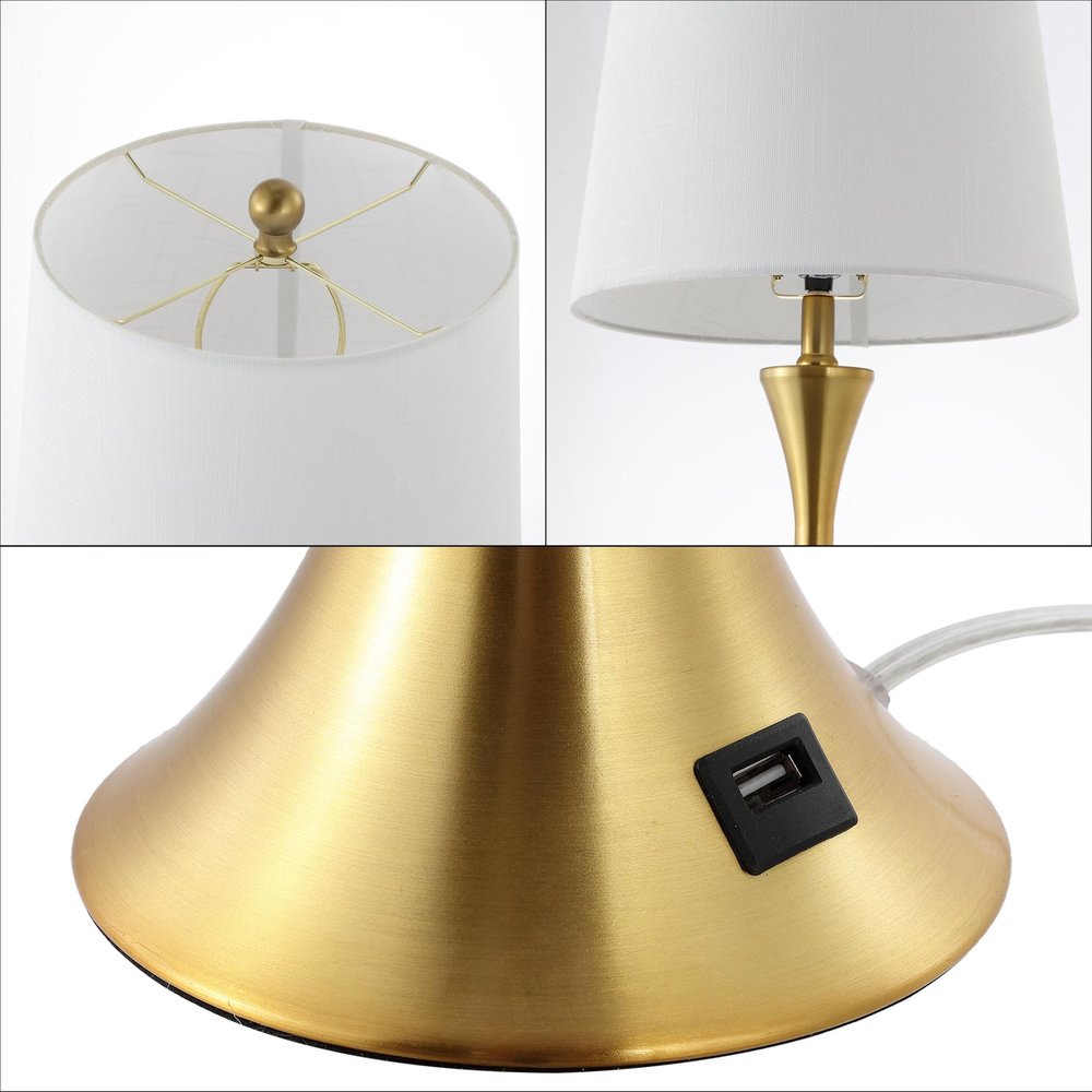 Set of Two 23" Clear Novelty Table Lamps With Empire Shades HomeRoots