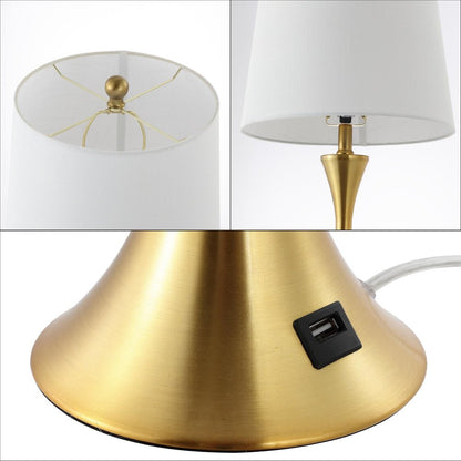 Set of Two 23" Clear Novelty Table Lamps With Empire Shades HomeRoots