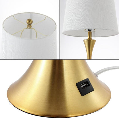 Set of Two 23" Clear Novelty Table Lamps With Empire Shades HomeRoots