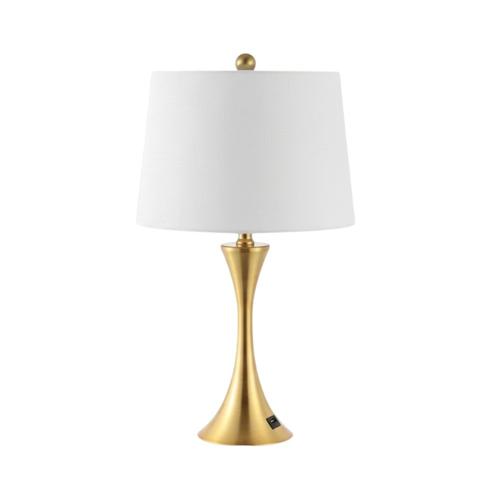 Set of Two 23" Clear Novelty Table Lamps With Empire Shades HomeRoots