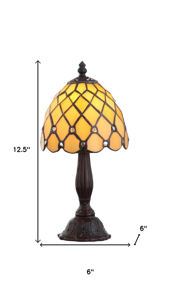 13" Bronze Novelty Tiffany Lamp With Bell Shade — view 3