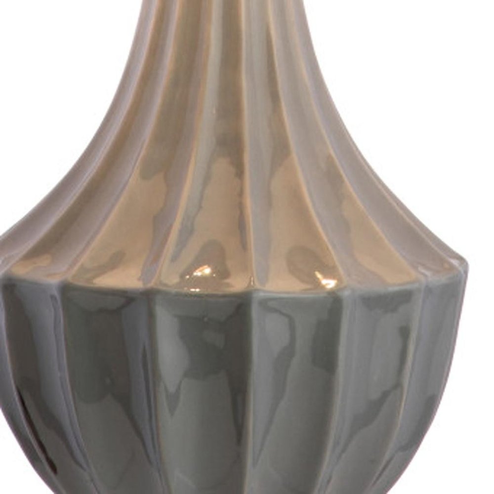25" Gray And Clear Novelty Table Lamp With Drum Shade HomeRoots