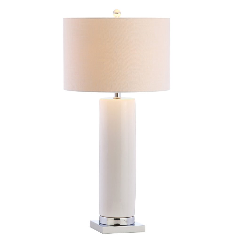 32" Silver Novelty Table Lamp With Drum Shade — view 1