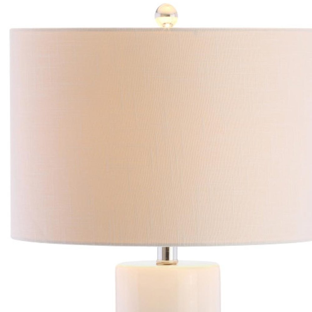 32" Silver Novelty Table Lamp With Drum Shade — view 3