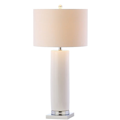 32" Silver Novelty Table Lamp With Drum Shade