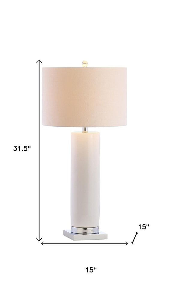 32" Silver Novelty Table Lamp With Drum Shade — view 5
