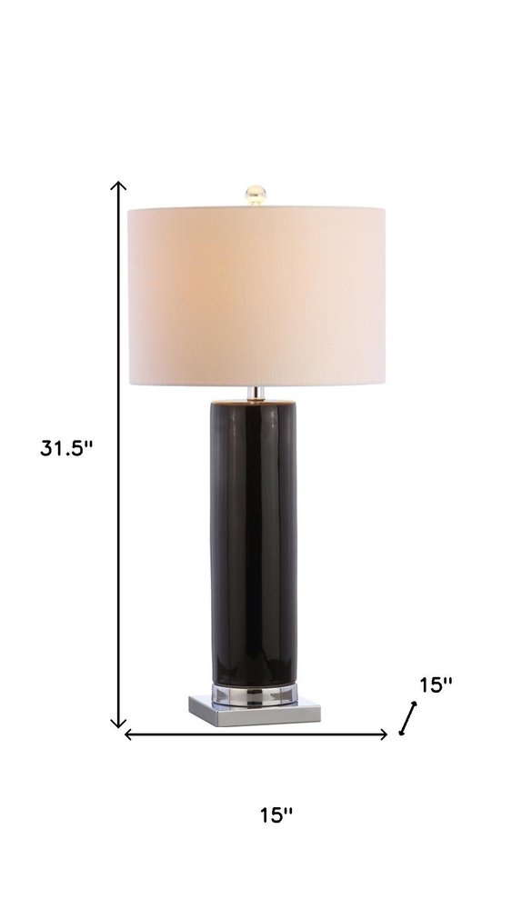 32" Silver Table Lamp With Drum Shade HomeRoots