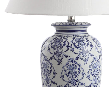 26" White Novelty Table Lamp With Globe Shade