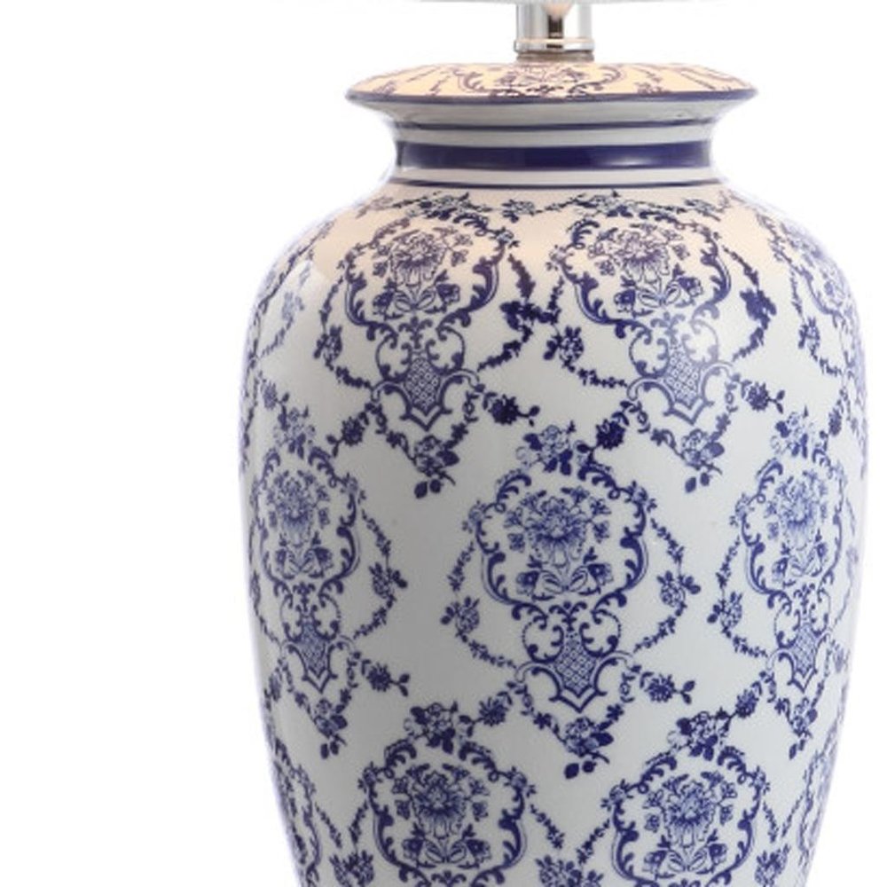 26" White Novelty Table Lamp With Globe Shade HomeRoots