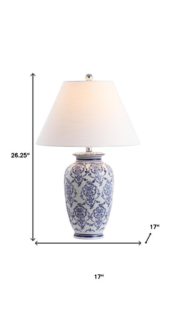 26" White Novelty Table Lamp With Globe Shade HomeRoots