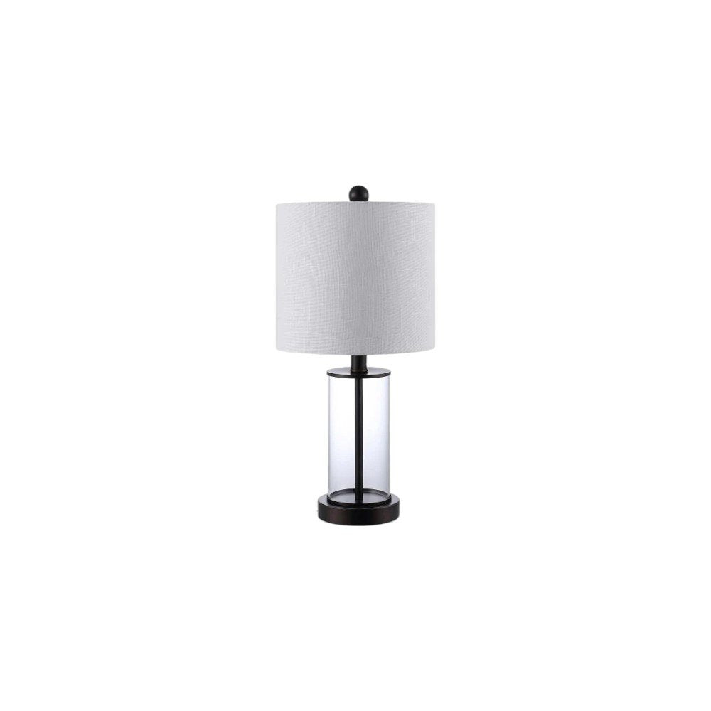 Set of Two 21" Antiqued Bronze USB Table Lamps With Drum Shades — view 6